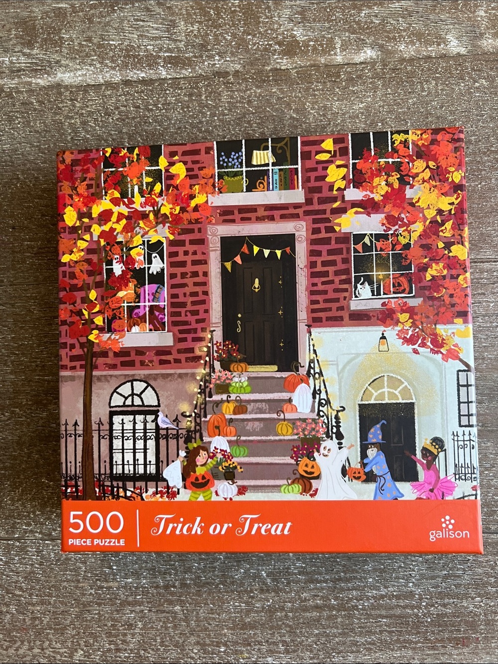 EUC Galison 500pc Halloween/Autumn 'Trick or Treat' Jigsaw Puzzle